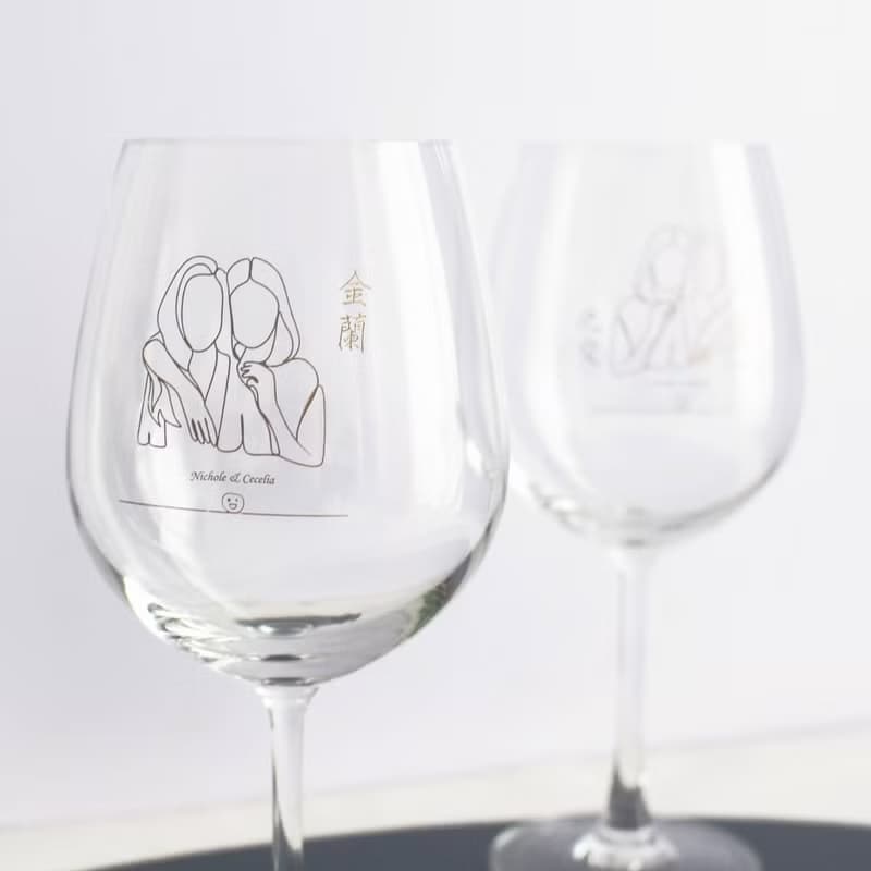 Minimalist簡單愛系列|訂製金蘭之交紅酒對杯—文字雕刻