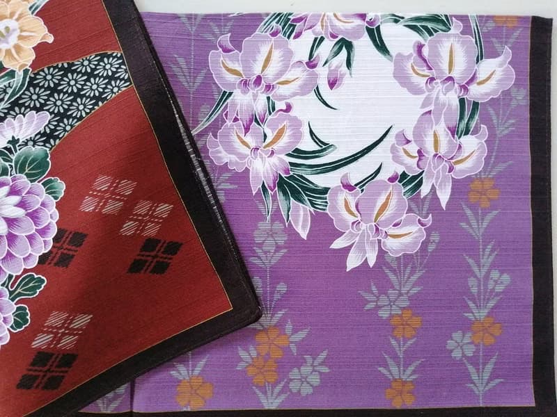 Japanese Furoshiki Vintage Floral Motifs Gift Wrapped 20.5 x 20.5 inches