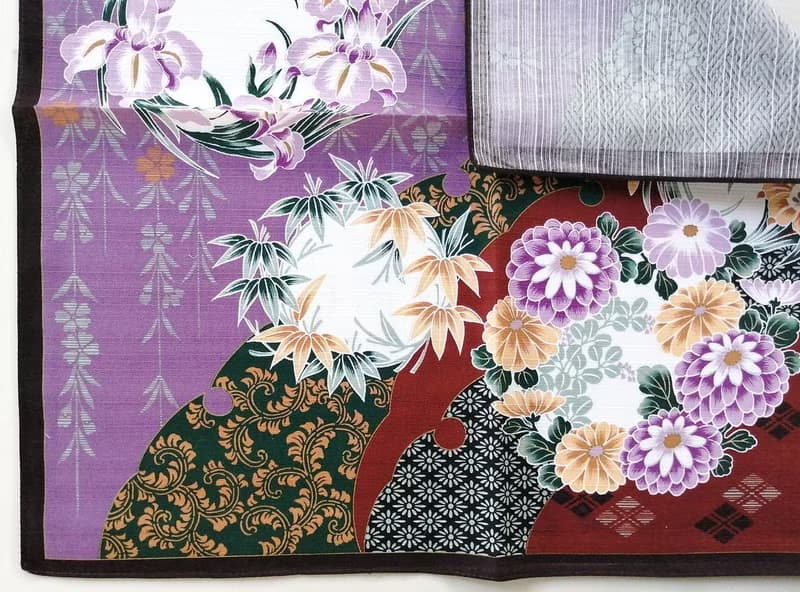 Japanese Furoshiki Vintage Floral Motifs Gift Wrapped 20.5 x 20.5 inches