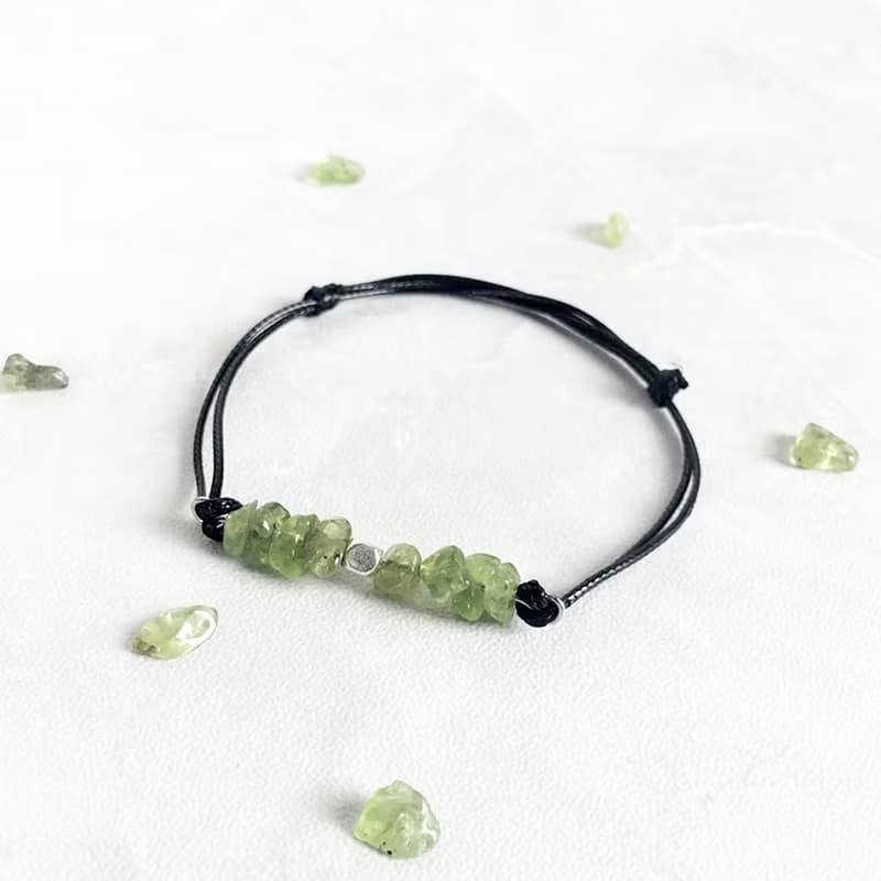 |誕生石碎石系列|7~9月 紅瑪瑙石 橄欖石 海藍寶(皮繩x手鍊x手工)