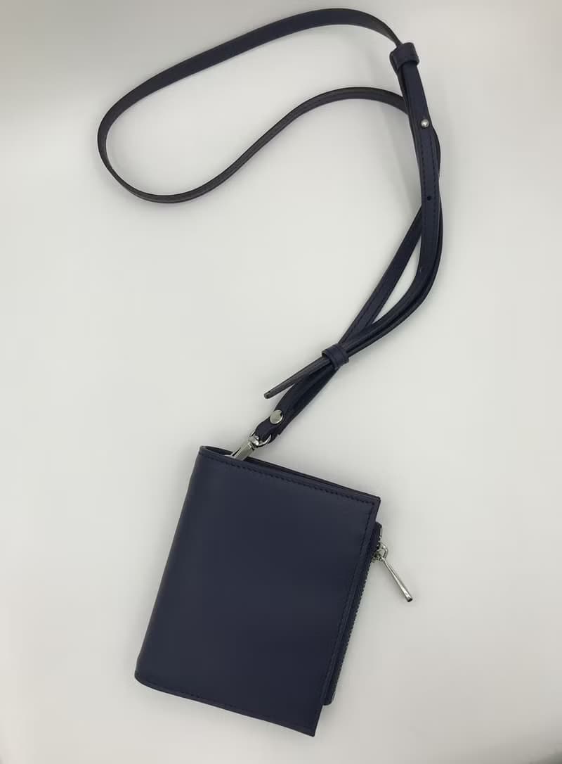 短夾包 真皮皮夾 Leather wallet with strap Blue