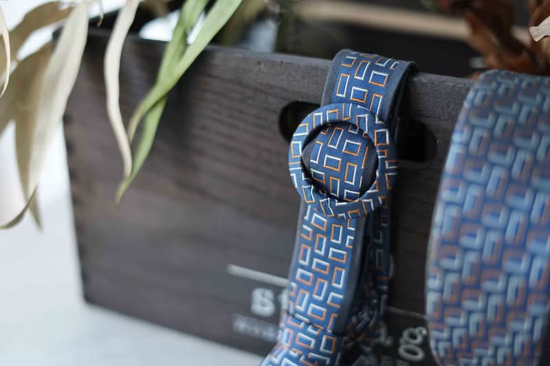 古董領帶改製腰帶-mila schon100%silk-星象-深藍腰帶髮箍組