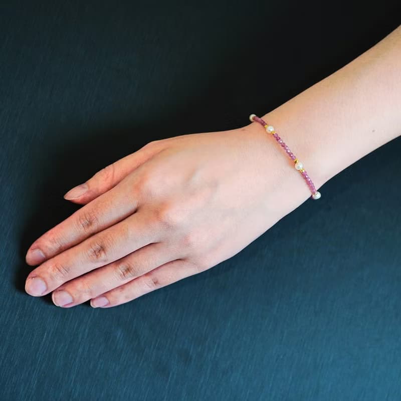 【正佳珠寶】天然淡水珍珠 極細粉碧璽 珍珠項鍊 珍珠手鍊