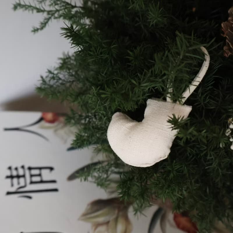 聖誕禮盒 韓式聖誕布品款 清新白綠色聖誕花圈 聖誕樹組合