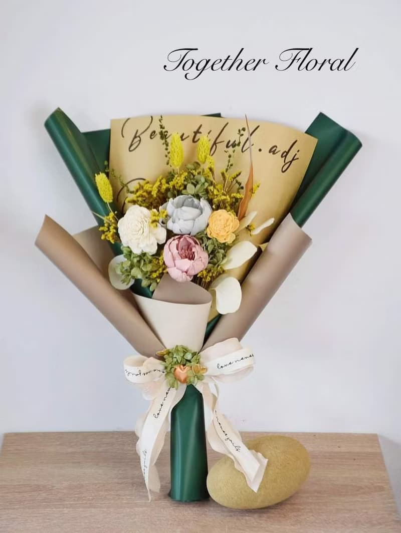 索拉花花束  綠色系