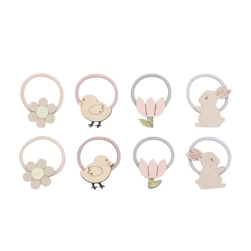 英國Mimi & Lula_SS25_復活節_粉兔花語迷你髮束8入