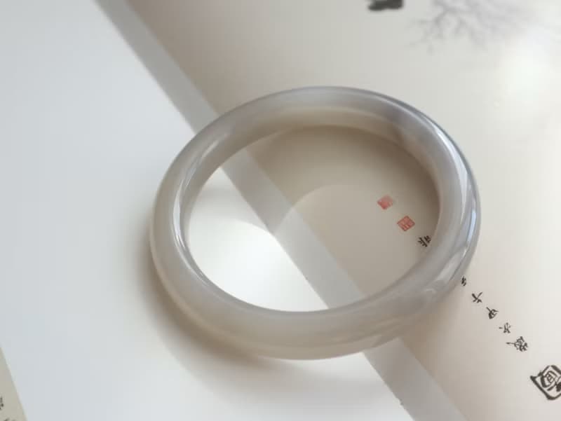 天然煙紫藕粉和田玉手鐲 冰底料脂份極好清新粉糯玉質溫潤58圈口