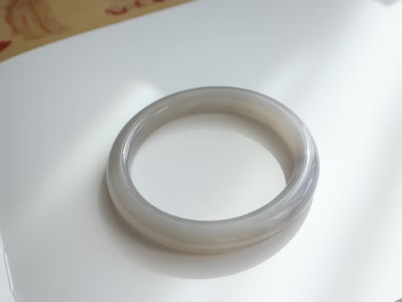 天然煙紫藕粉和田玉手鐲 冰底料脂份極好清新粉糯玉質溫潤58圈口