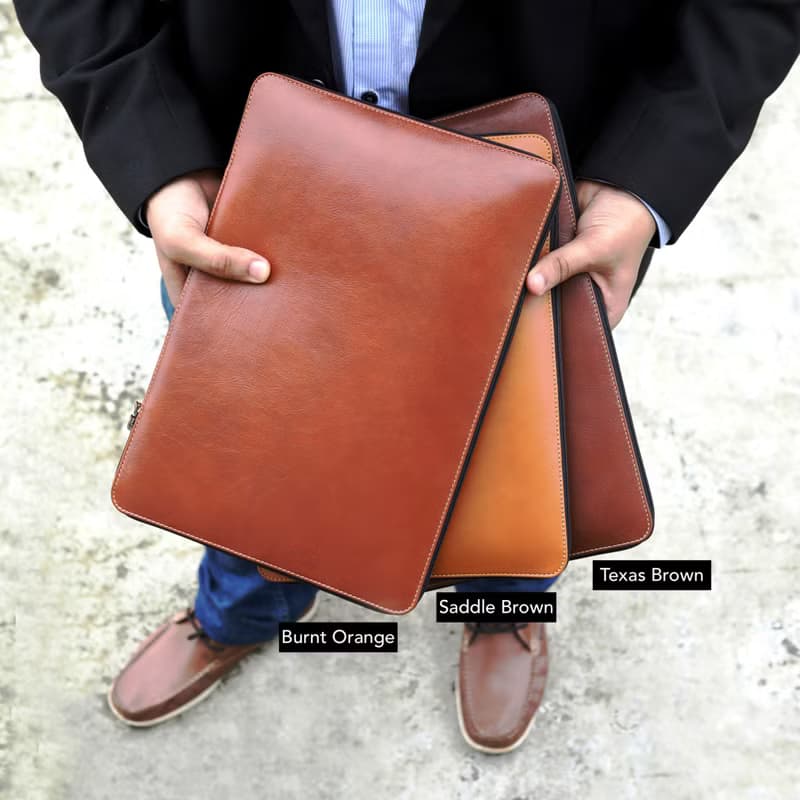 MacBook Pro Zip Case Leather, Personalized MacBook Air Zip Case Leather