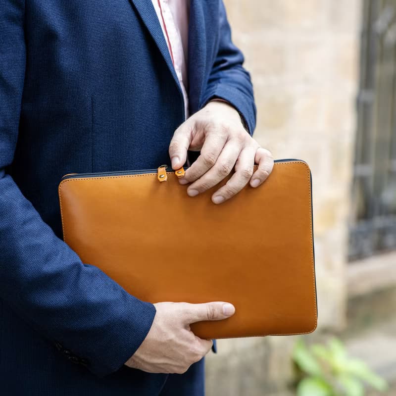 MacBook Pro Zip Case Leather, Personalized MacBook Air Zip Case Leather