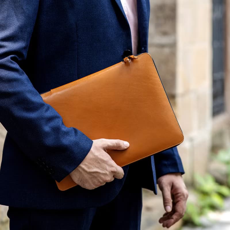 MacBook Pro Zip Case Leather, Personalized MacBook Air Zip Case Leather