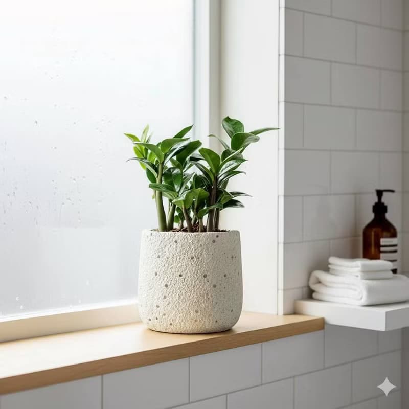 金璽金錢樹 圓點白小水泥盆栽 + 裝飾小公仔1組