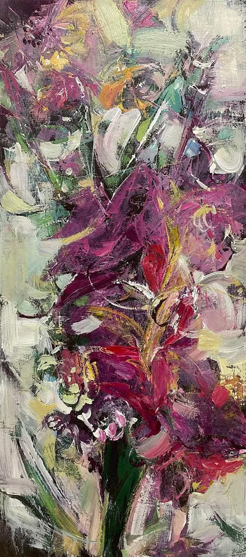 Abstract Canvas Flowers Bouquet Painting Colorful Oil Painting Wall Art Abstract