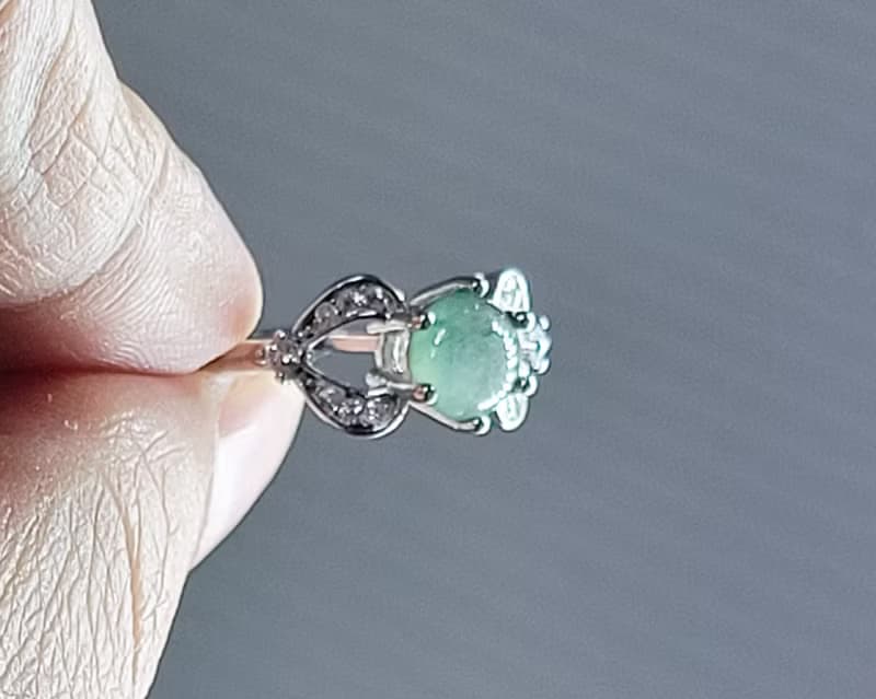 親翠 天然翡翠 冰綠意境星空蛋活口銀戒 畢業禮物