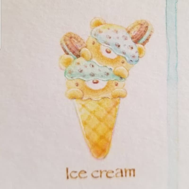 チョコミント くま ポストカード２枚セット