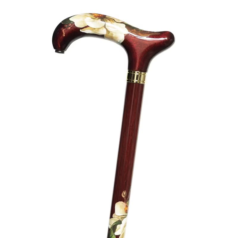 デコパージュステッキ・アンティークローズ -Antique Rose-　天然木製一本杖