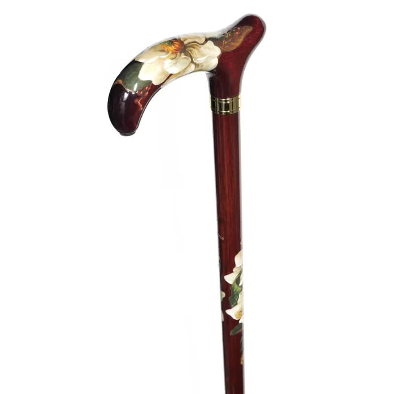 デコパージュステッキ・アンティークローズ -Antique Rose-　天然木製一本杖