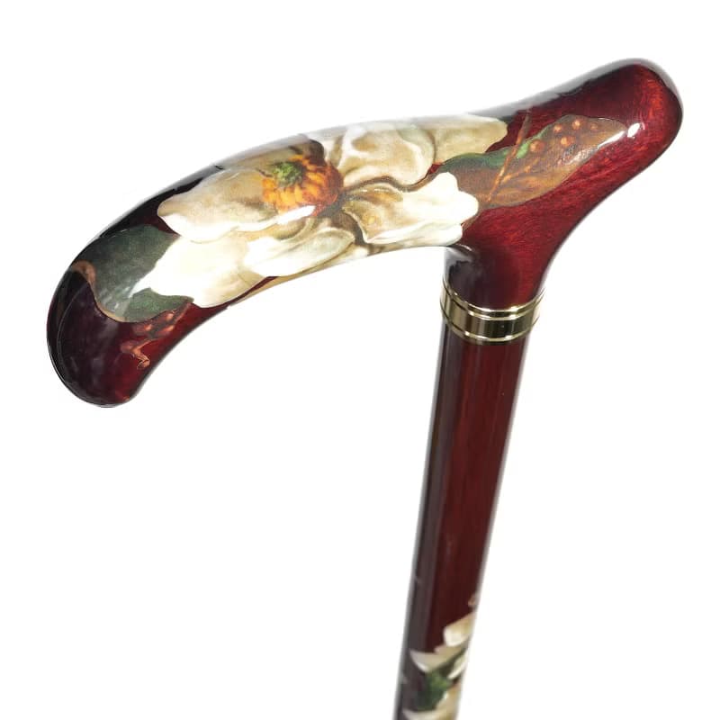 デコパージュステッキ・アンティークローズ -Antique Rose-　天然木製一本杖