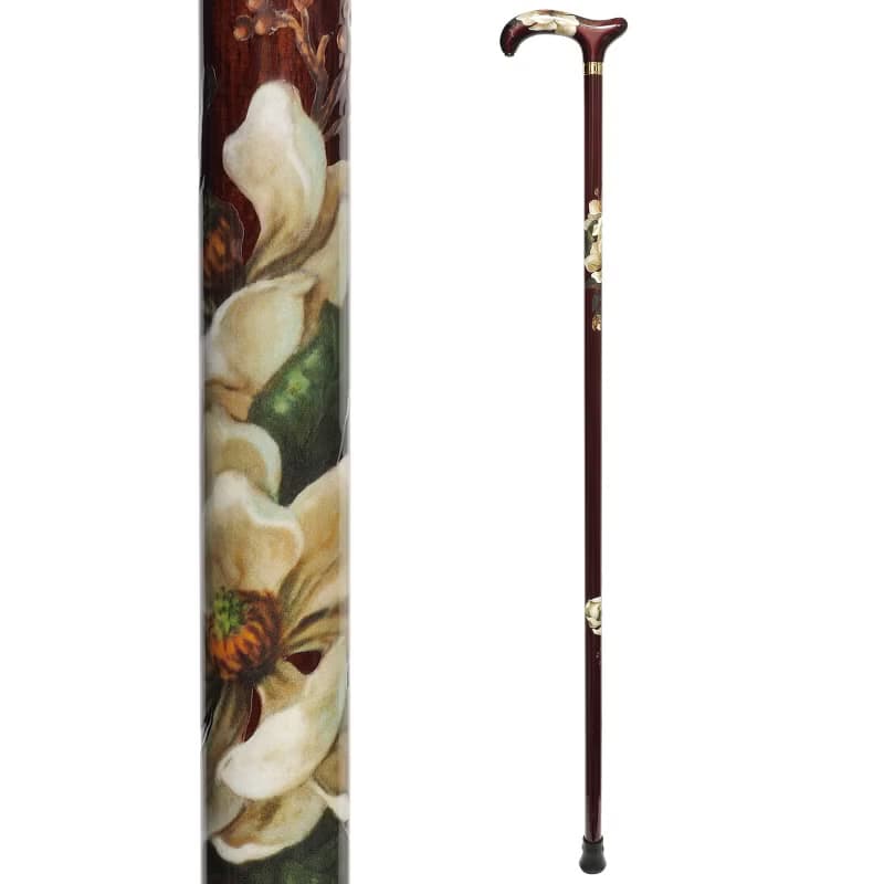 デコパージュステッキ・アンティークローズ -Antique Rose-　天然木製一本杖
