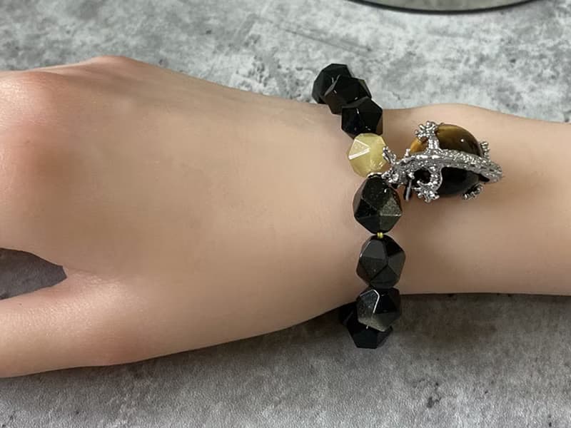 【龍抱珠。手鏈】金曜石、金虎眼、黃虎眼|14K注金|男女皆可配戴