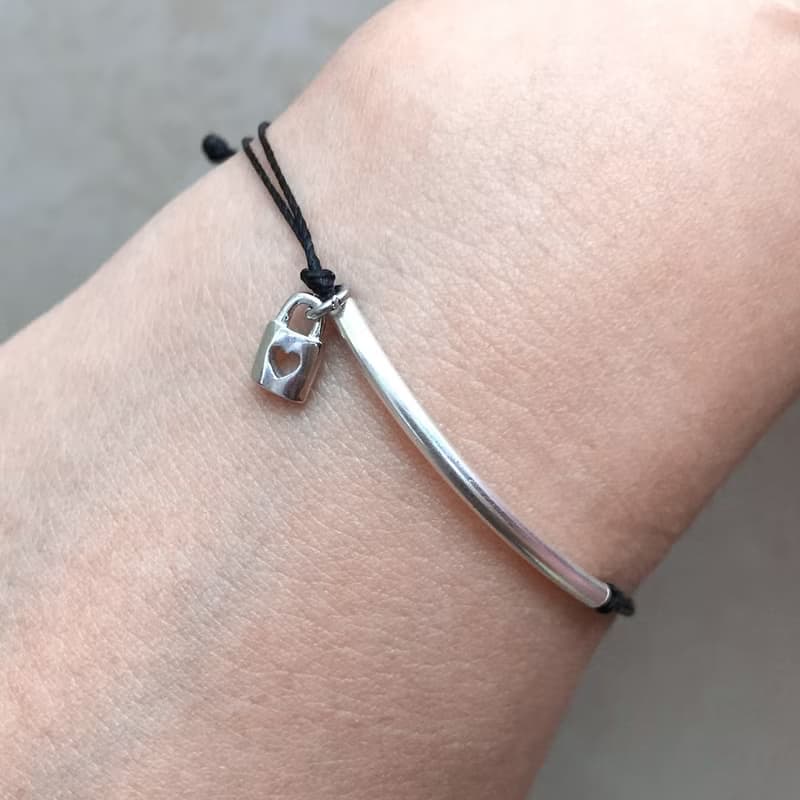 925純銀心鎖手鍊 | 純銀手繩 | 愛情手繩 | 姻緣手鍊 | 純銀手鍊