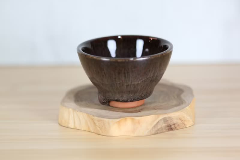 【送禮好物】45ml 天目釉淚 中式小茶杯 鶯歌名家葉敏祥作品