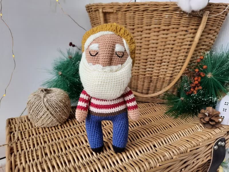 Sailor white beard plush soft gift for a boy for the holiday. Christmas gift