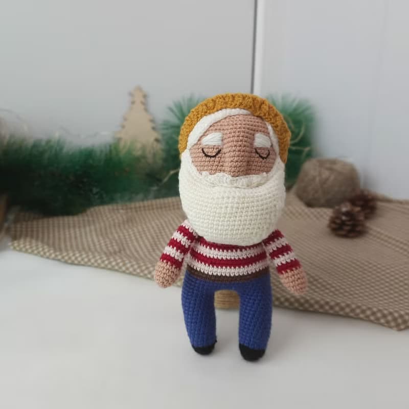 Sailor white beard plush soft gift for a boy for the holiday. Christmas gift