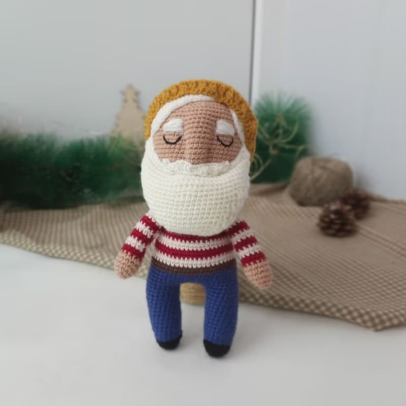 Sailor white beard plush soft gift for a boy for the holiday. Christmas gift