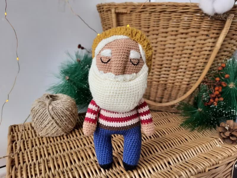 Sailor white beard plush soft gift for a boy for the holiday. Christmas gift