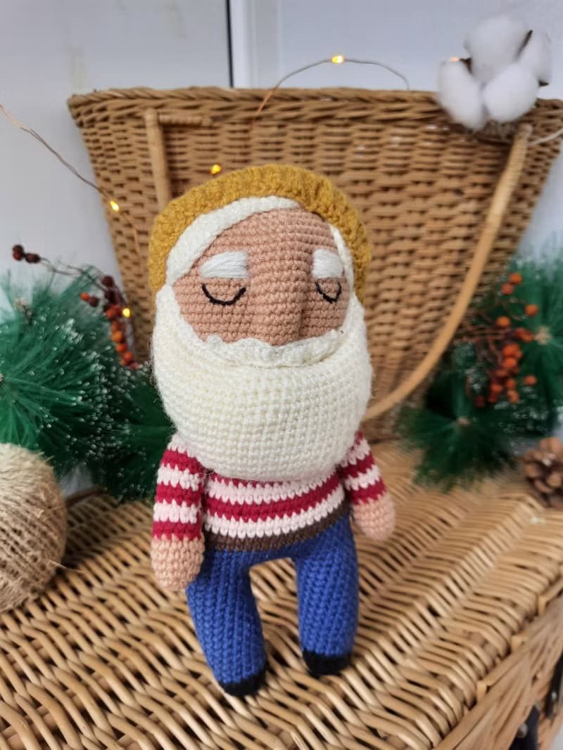Sailor white beard plush soft gift for a boy for the holiday. Christmas gift