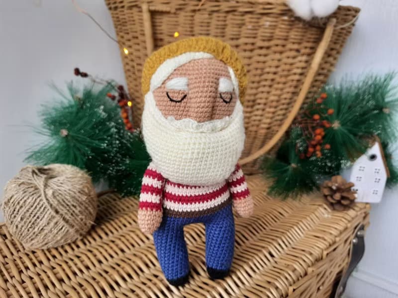 Sailor white beard plush soft gift for a boy for the holiday. Christmas gift