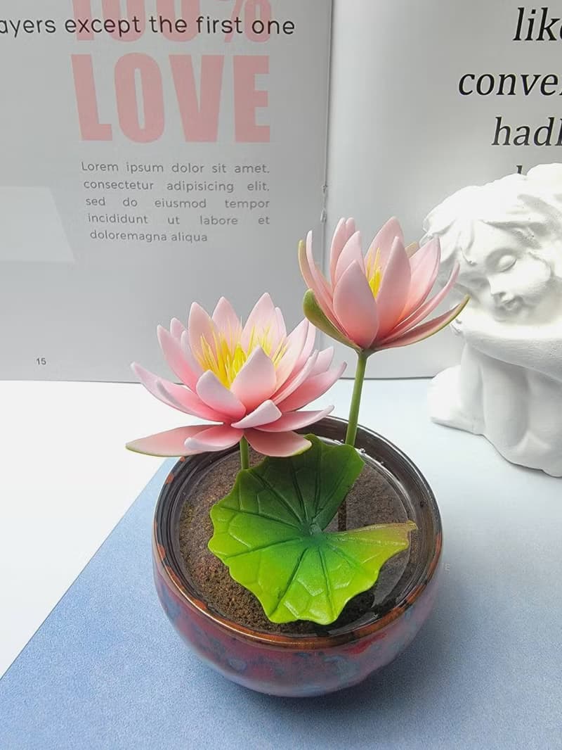 冷瓷土/黏土花藝-睡蓮小盆栽/送禮
