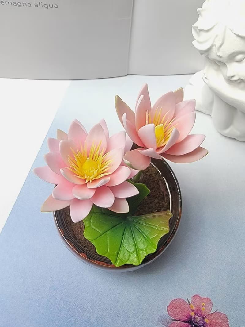 冷瓷土/黏土花藝-睡蓮小盆栽/送禮