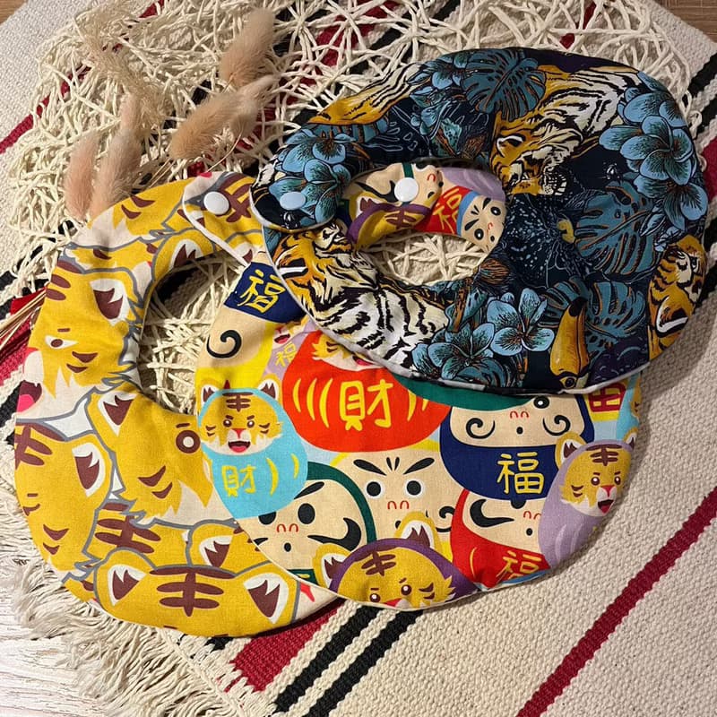 嬰幼兒圍兜兜.六層厚紗.大蛋兜.口水巾.新春派對禮盒組三入組