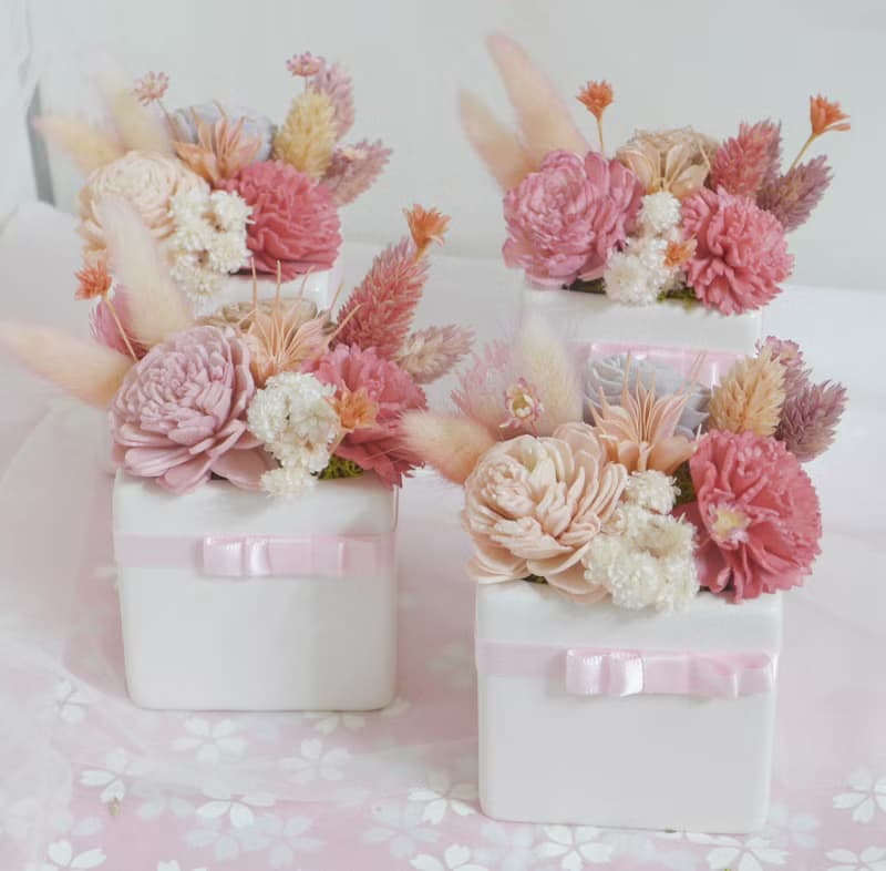 情人節禮物 法式香頌12康乃馨盆花 結婚捧花永生花畢業花束七夕情