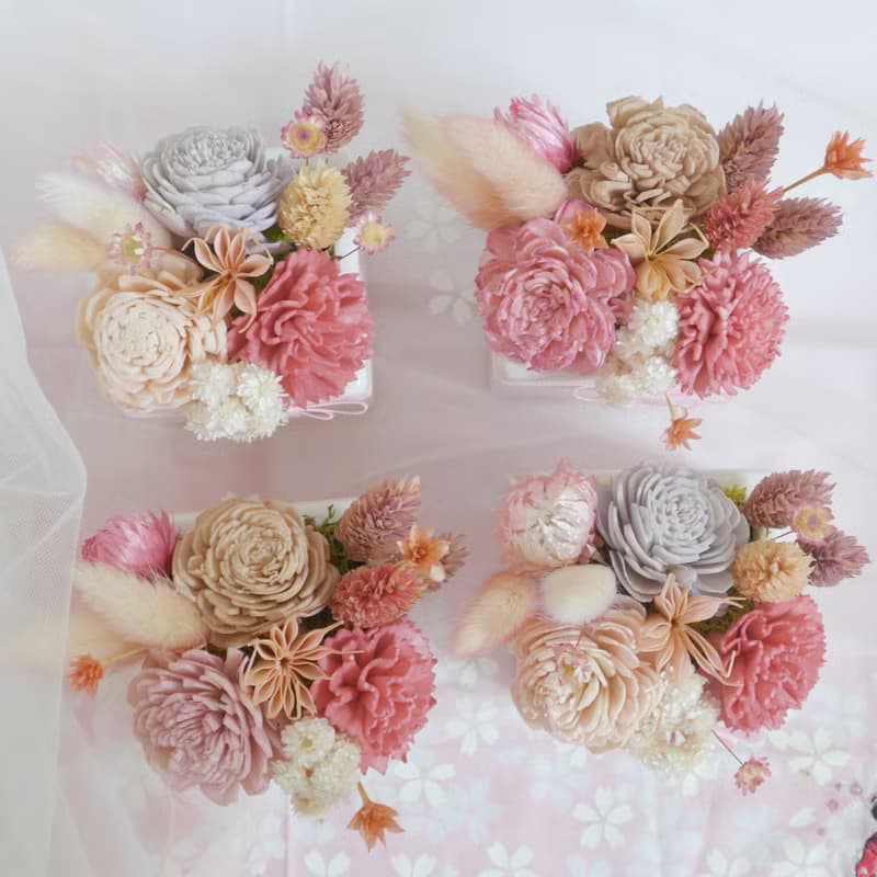 情人節禮物 法式香頌12康乃馨盆花 結婚捧花永生花畢業花束七夕情