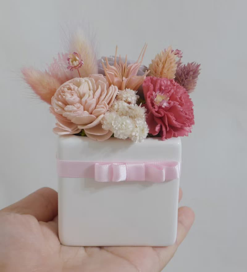 情人節禮物 法式香頌12康乃馨盆花 結婚捧花永生花畢業花束七夕情