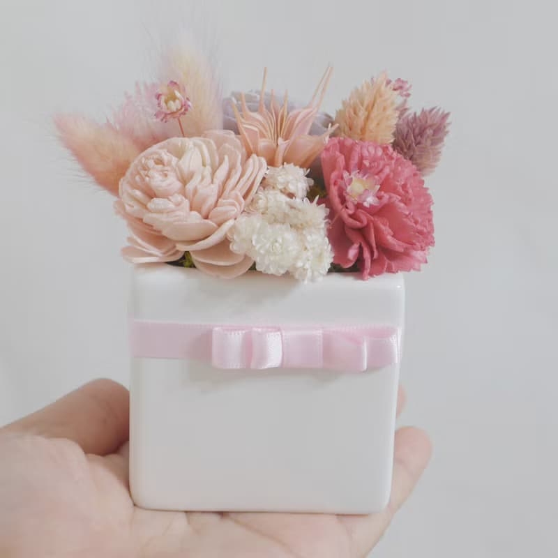 情人節禮物 法式香頌12康乃馨盆花 結婚捧花永生花畢業花束七夕情