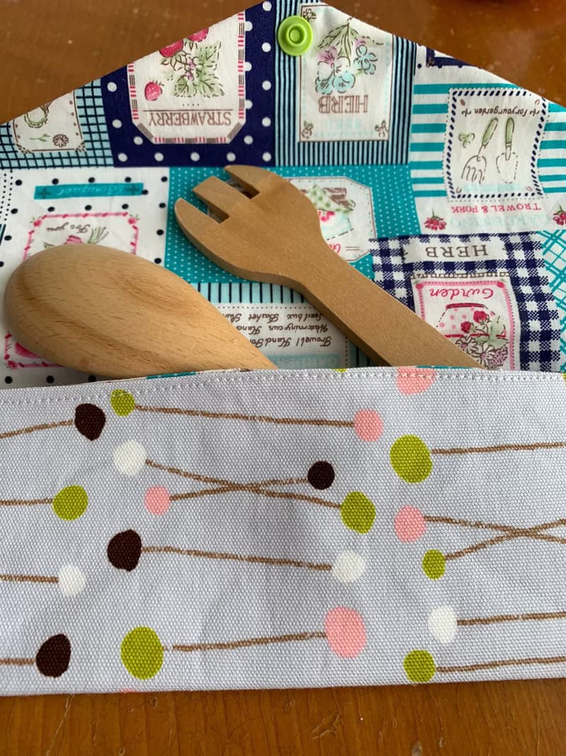 文青風環保筷袋  彩色點點 灰 手作餐具袋.交換禮物.嚴選最