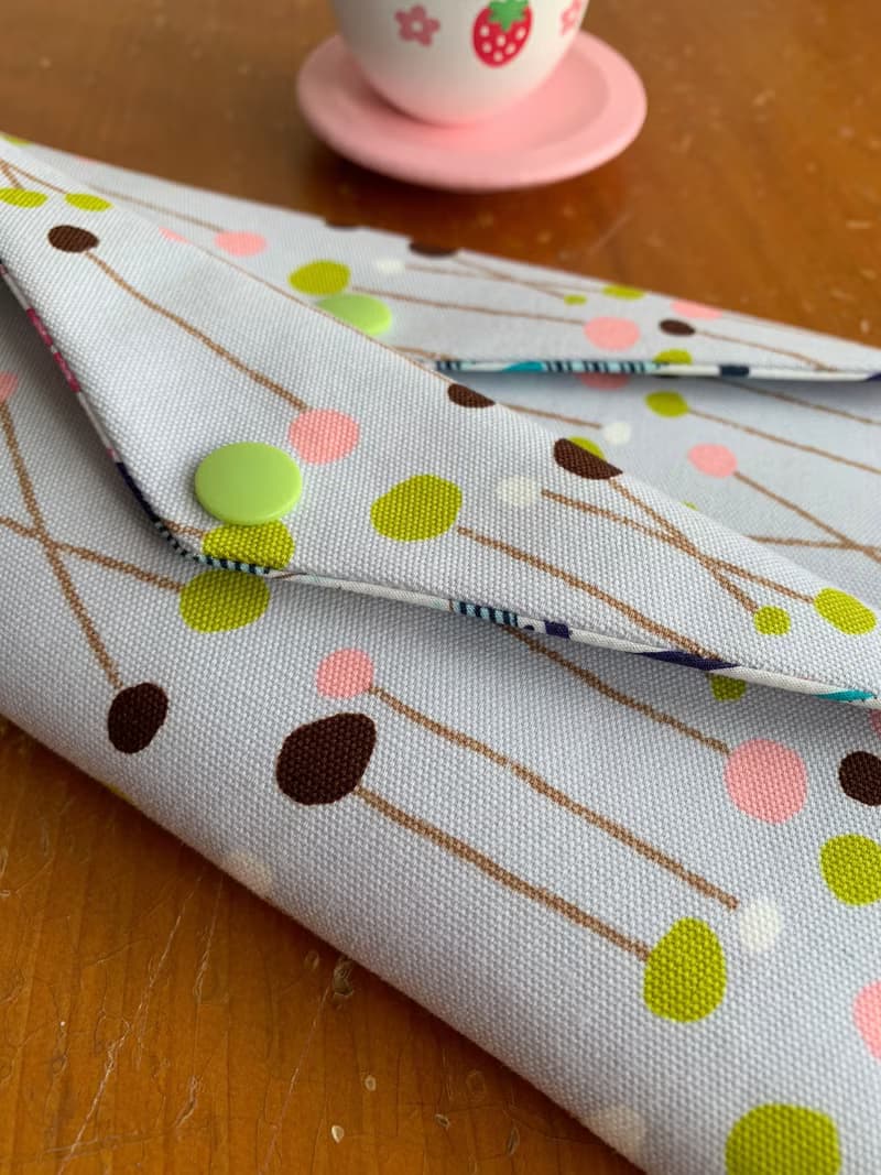 文青風環保筷袋  彩色點點 灰 手作餐具袋.交換禮物.嚴選最