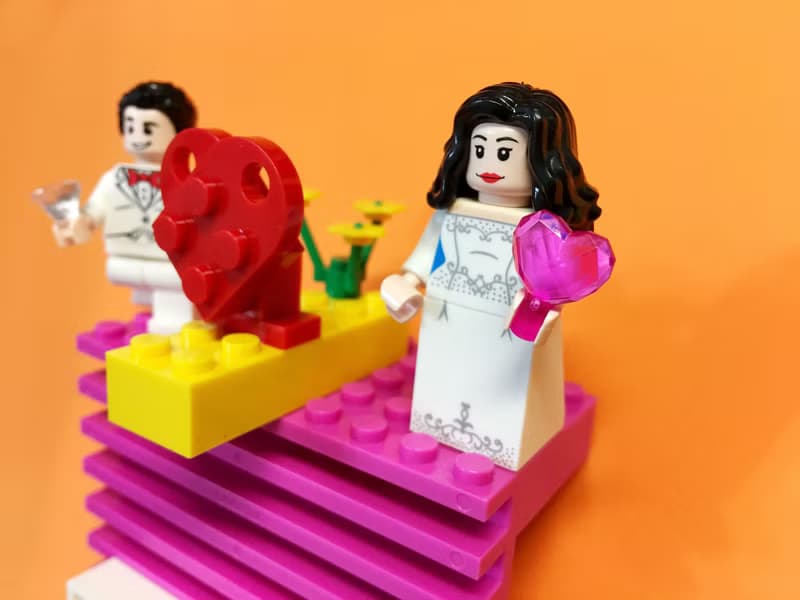 甜蜜時光 幸福積木手機架 相容樂高LEGO積木 可愛禮物