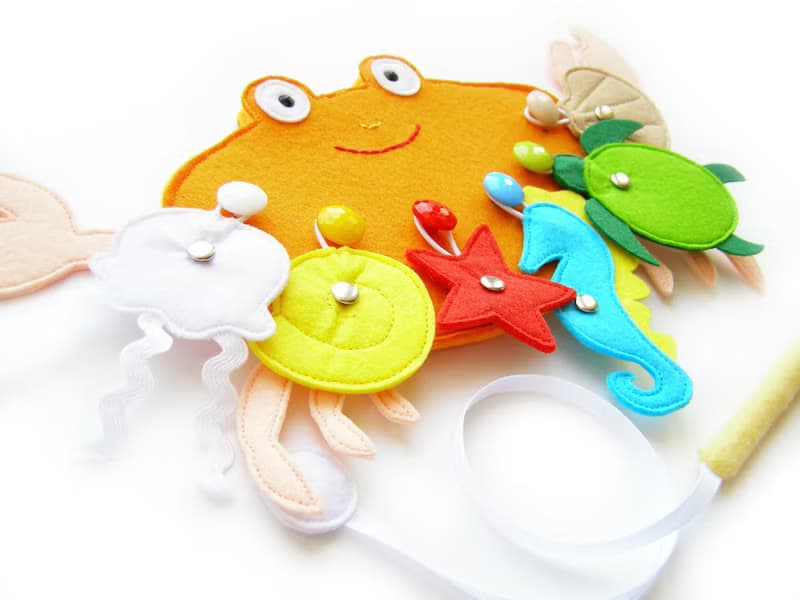 Fishing set from felt, gift for toddler