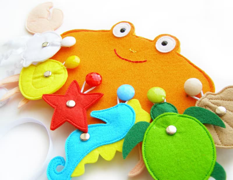 Fishing set from felt, gift for toddler
