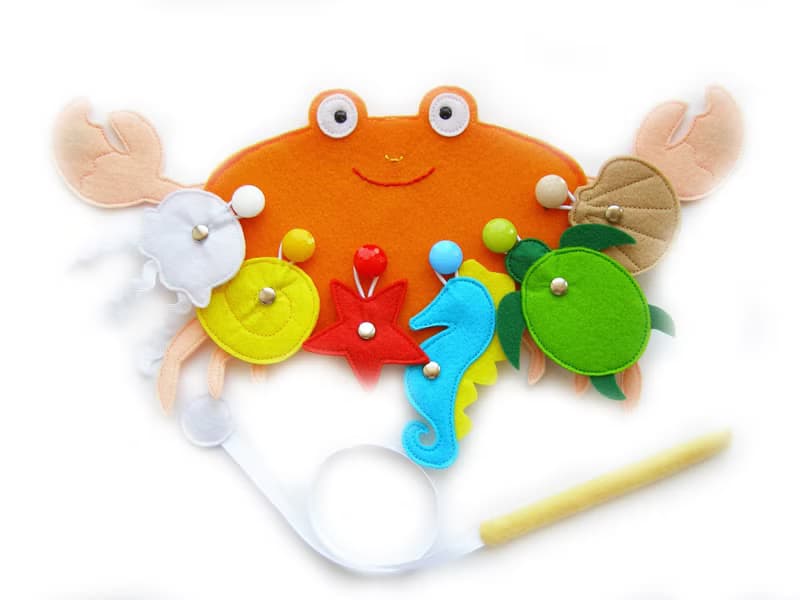 Fishing set from felt, gift for toddler