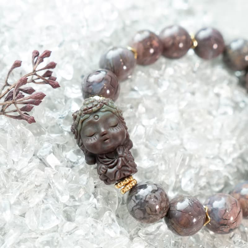 I 靜處有明 I 度母 給動盪中的妳 925銀 阿拉善天然石手環