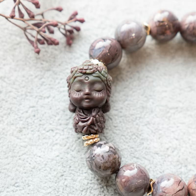 I 靜處有明 I 度母 給動盪中的妳 925銀 阿拉善天然石手環