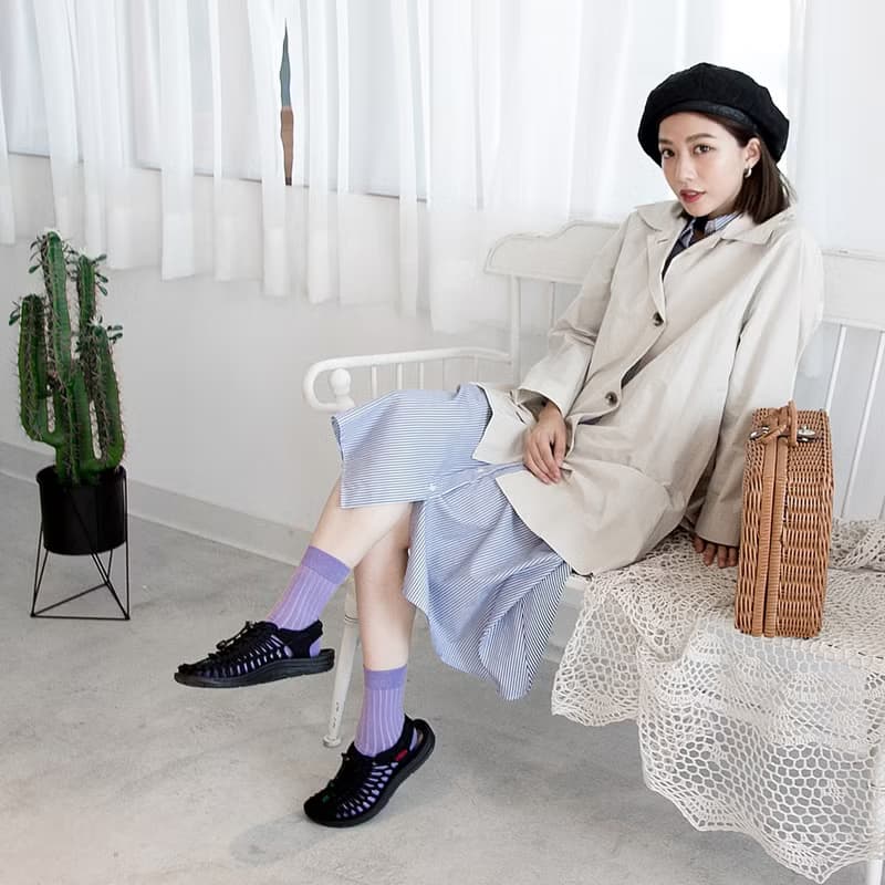 乾燥感・機能美學羅紋襪∣紫羅蘭x紫丁香∣22-26cm∣襪子・設計襪