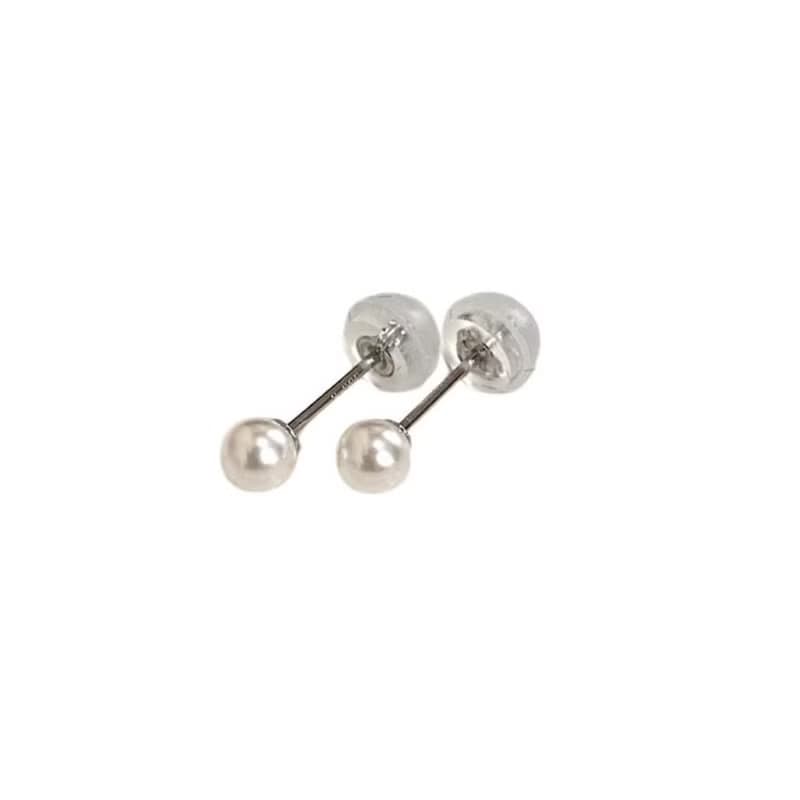 Akoya珍珠耳钉 3.5-4mm 铂金 K18YG K10YG K10PG 日本制造
