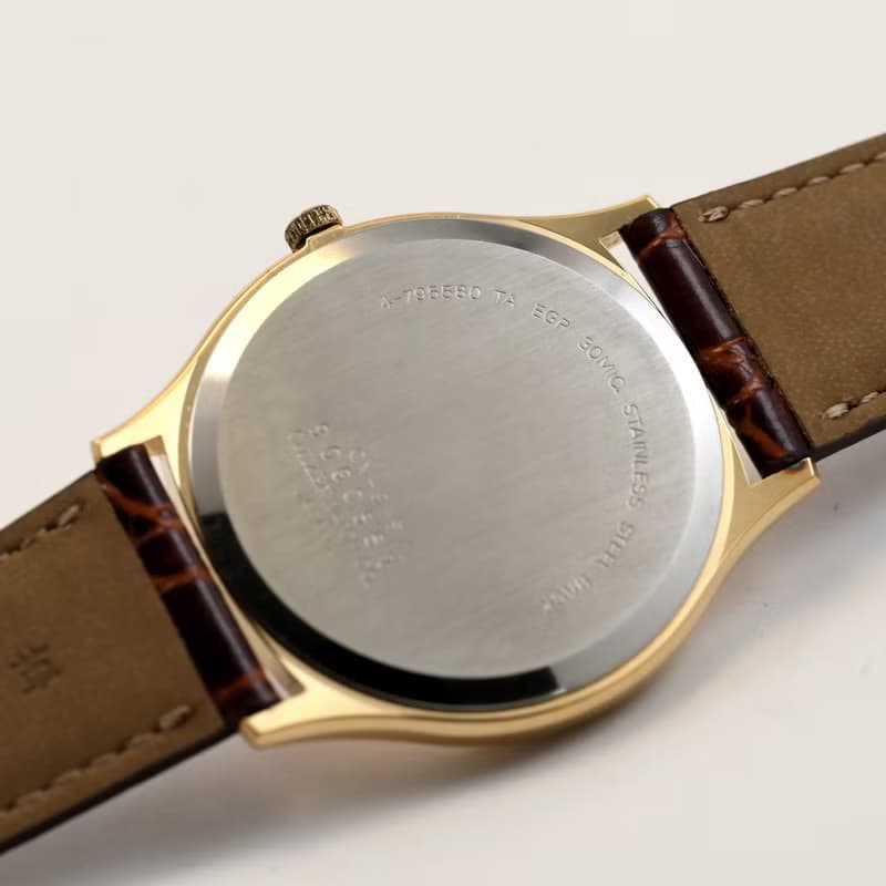CITIZEN Exceed 34mm メンズ ユニセックス クォーツ腕時計 ゴールド文字盤 ベルト新品 手錶 古董錶 日本直送